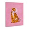 Stupell Industries Preppy Tiger on Pink Canvas Wall Art Design by Nataly White